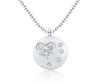 CZ Heart Blink Silver Necklace SPE-2962